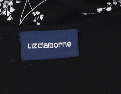Liz Claiborne Women's Black Floral Midi Tank Dress M