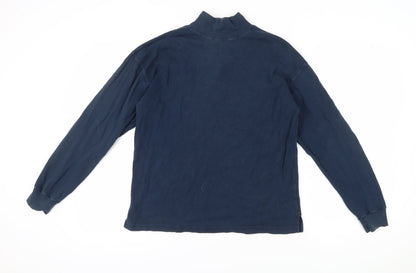 Mens UK Size M Reebok Blue 1/4 Zip Sweatshirt