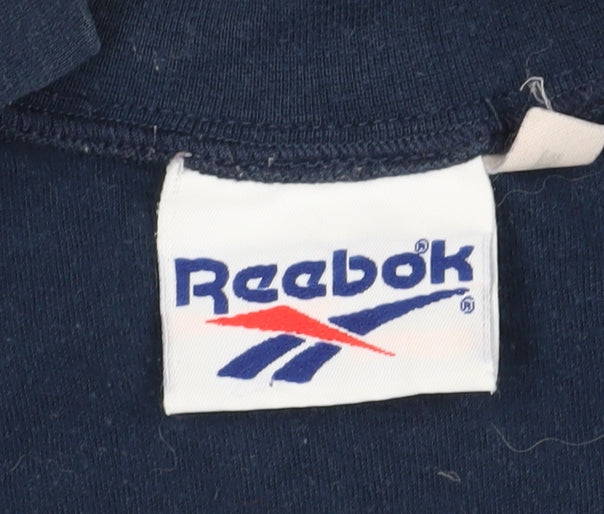 Mens UK Size M Reebok Blue 1/4 Zip Sweatshirt