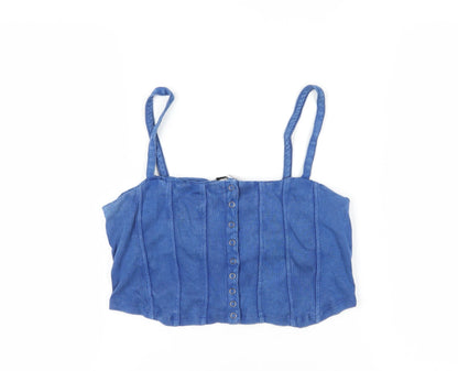 Womens UK Size L Urban Outfitters Blue Camisole Cropped