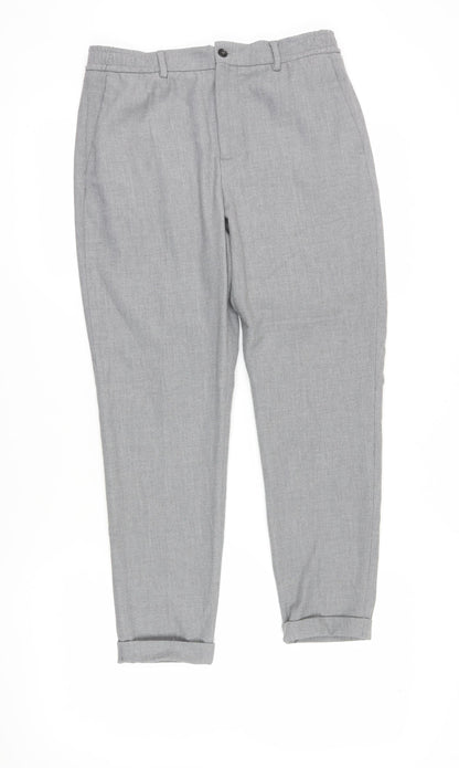 Womens UK Size M Zara Classic Fit Business Casual Grey Trousers