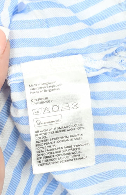 H&M Unisex Baby Blue Striped Tunic with Belt, 12 Months