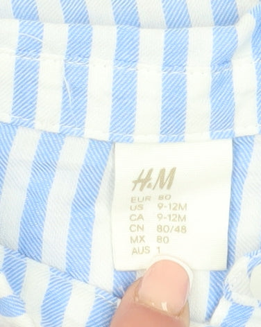 H&M Unisex Baby Blue Striped Tunic with Belt, 12 Months