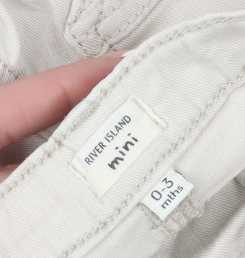 River Island Unisex Beige Jogger Trousers 0-3 Months