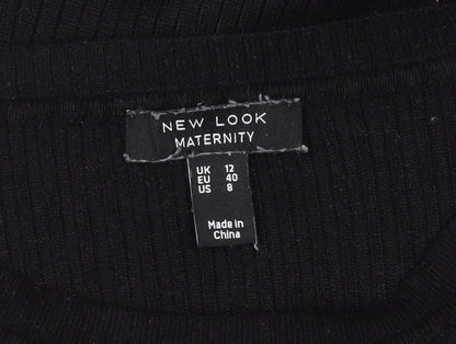 New Look Women's Black Maternity Knit Dress, Size 12