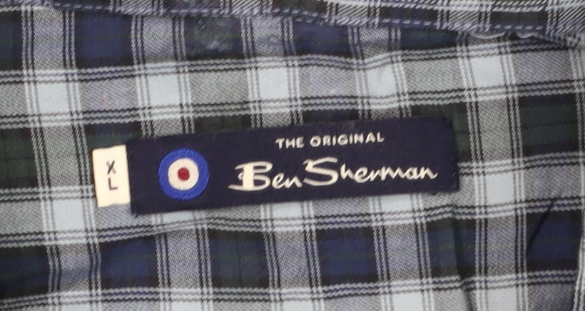 Ben Sherman Men's Blue Check Shirt XL Casual Style