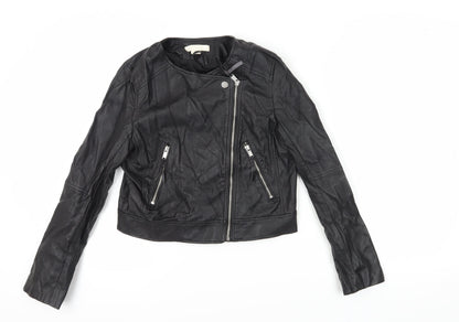 Womens UK Size 10 H&M Black Motorcycle Jacket