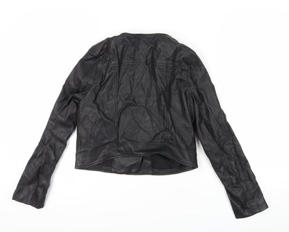 Womens UK Size 10 H&M Black Motorcycle Jacket