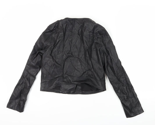 Womens UK Size 10 H&M Black Motorcycle Jacket