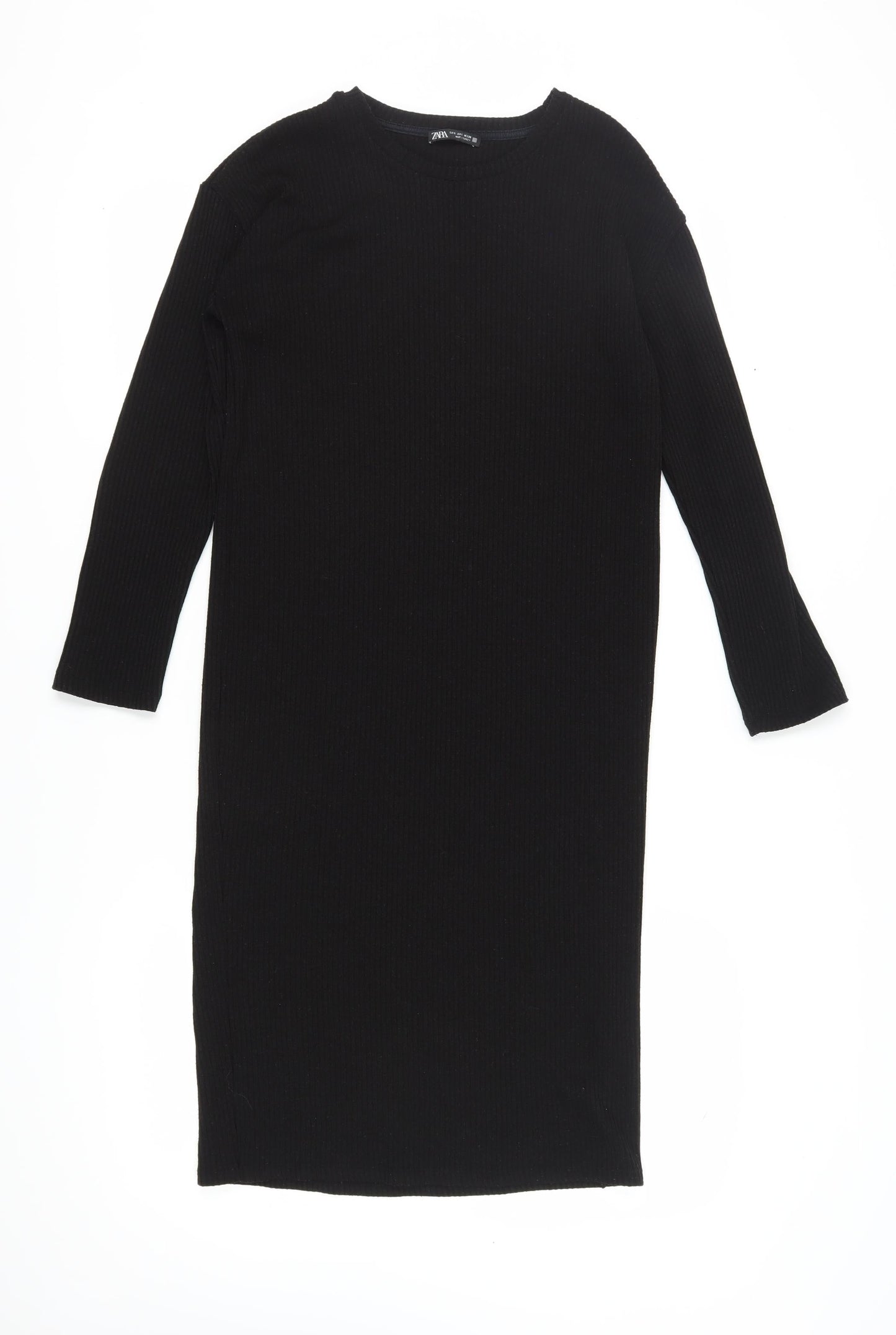 Zara Women's Black Midi Sheath Dress Size 8