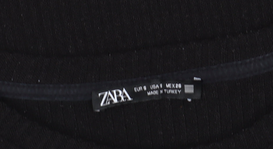 Zara Women's Black Midi Sheath Dress Size 8