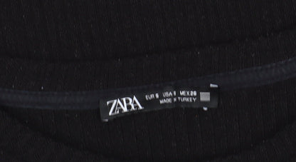 Zara Women's Black Midi Sheath Dress Size 8