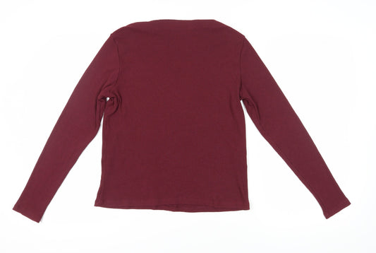 MNG Women's Red Knit Long Sleeve Top XL