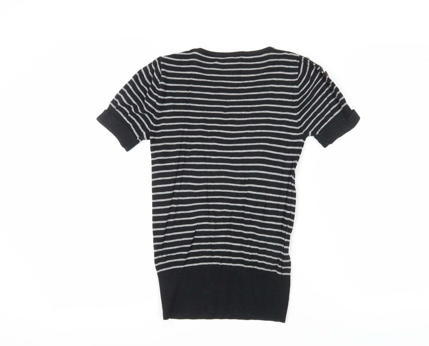 Jasper Conran Women's Black Striped Size 10 Jersey T-Shirt