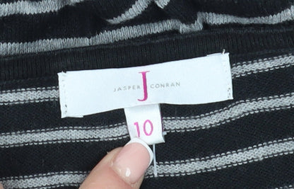 Jasper Conran Women's Black Striped Size 10 Jersey T-Shirt