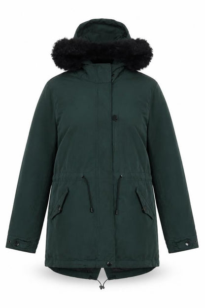 Womens UK Size 4 Massimo Dutti Green Parka Coat