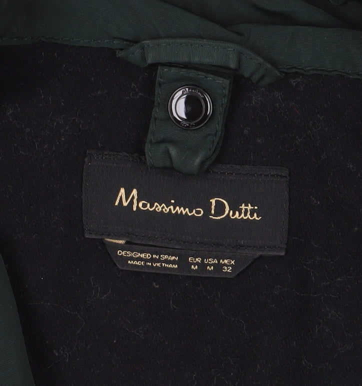 Massimo Dutti Women's Green Parka Coat Size 4