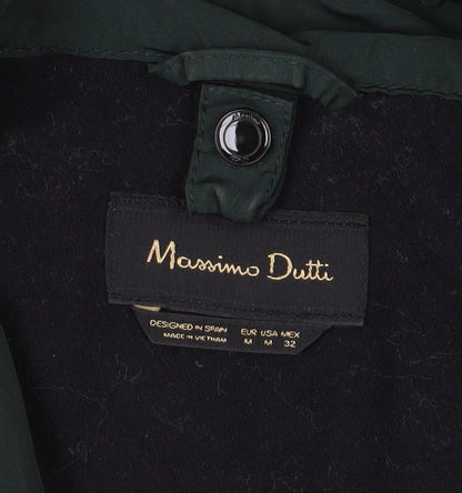 Massimo Dutti Women's Green Parka Coat Size 4