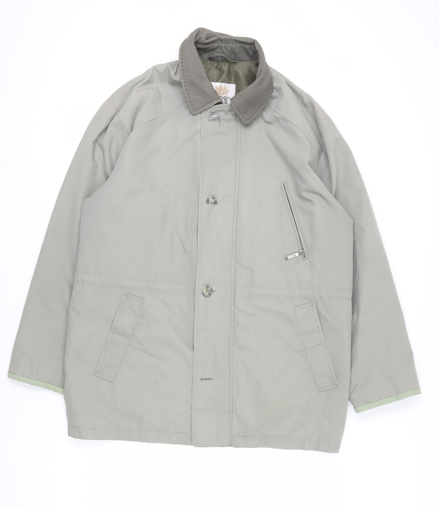 Aldon Men's Grey Basic Jacket L Collared Zip Casual