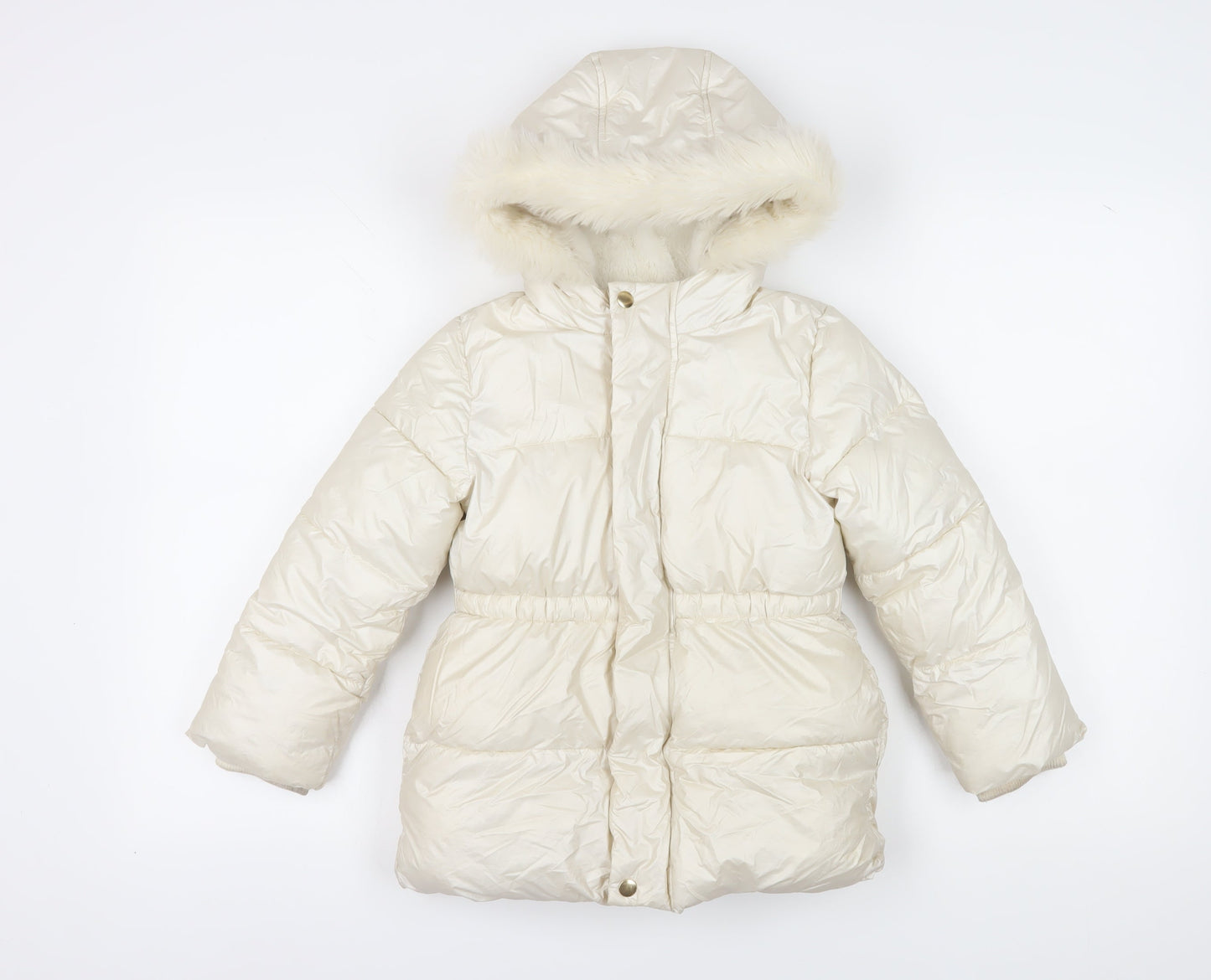 Marks & Spencer Girls White Puffer Jacket 7 Years, Winter Style