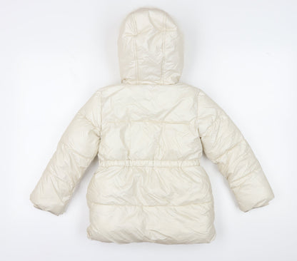 Marks & Spencer Girls White Puffer Jacket 7 Years, Winter Style