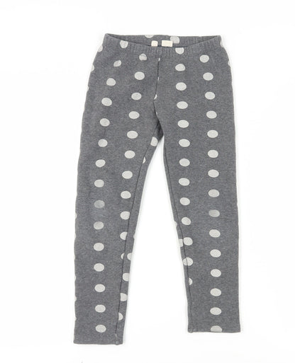 Gap Kids Grey Polka Dot Leggings, Girls, Size L, Ankle Length