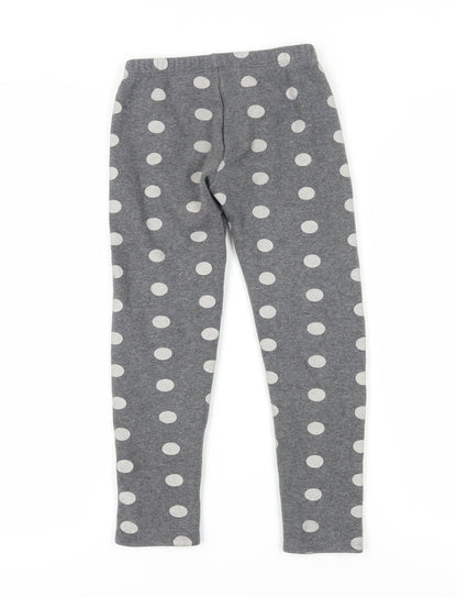 Gap Kids Grey Polka Dot Leggings, Girls, Size L, Ankle Length