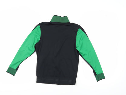 New Balance Boys Sweatshirt, Black and Green, 9-10 Years, Full Zip