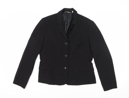Next Women's Black Blazer, Size 12, Notch Lapel, Lined