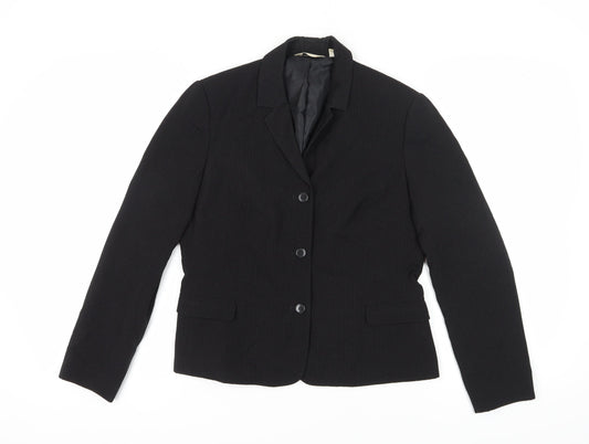 Next Women's Black Blazer, Size 12, Notch Lapel, Lined