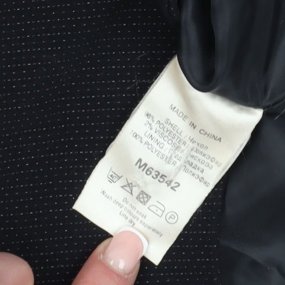 Next Women's Black Blazer, Size 12, Notch Lapel, Lined