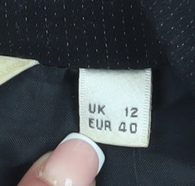 Next Women's Black Blazer, Size 12, Notch Lapel, Lined