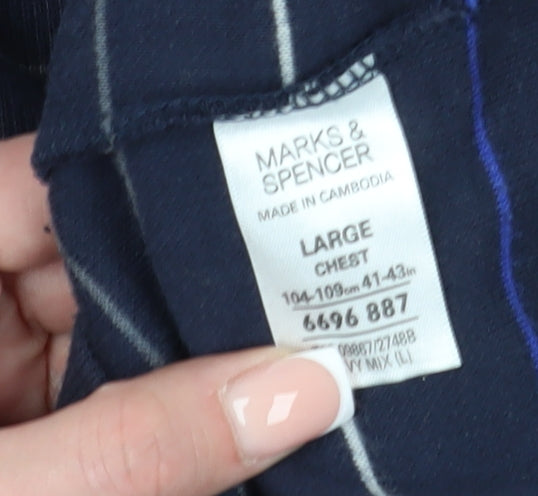 Mens UK Size L Marks and Spencer Blue Pullover Sweatshirt