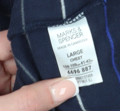 Mens UK Size L Marks and Spencer Blue Pullover Sweatshirt