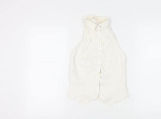 MNG Women's Ivory Camisole Blouse, M, Sleeveless, Elegant