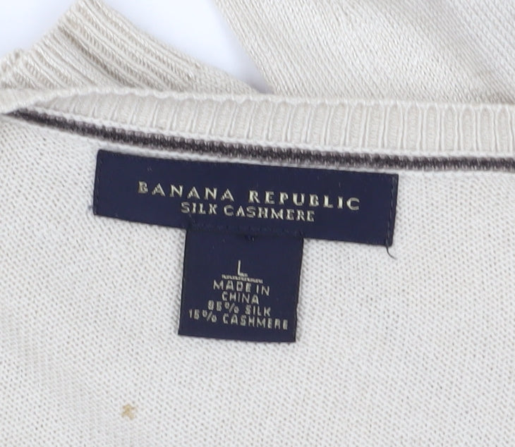 Unisex Adults UK Size L Banana Republic Beige Pullover Jumper
