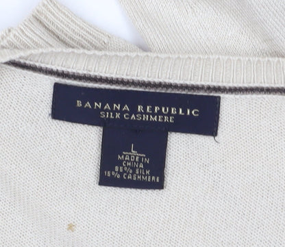 Unisex Adults UK Size L Banana Republic Beige Pullover Jumper