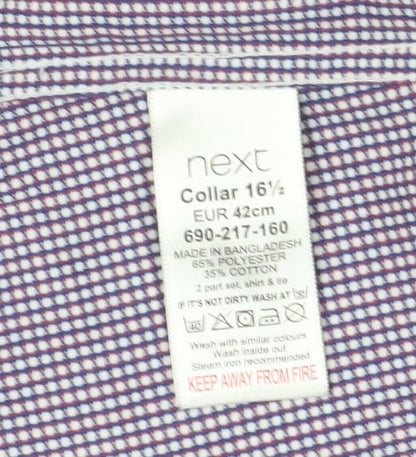 Mens UK Collar Size 16.5 NEXT Smart Purple  Dress Shirt