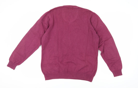 Marks and Spencer Men's Purple M Cotton Pullover Jumper