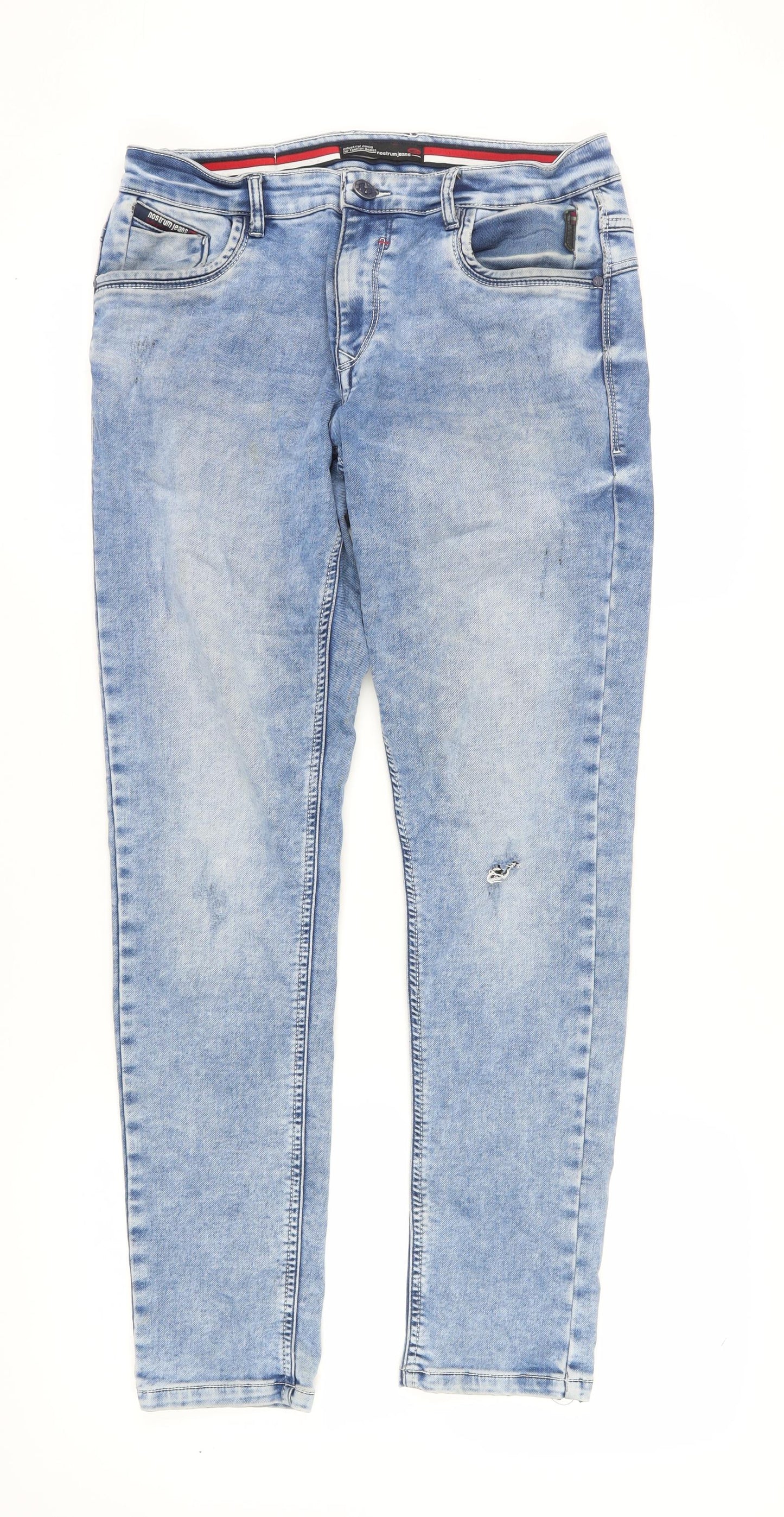 Mens UK Size 33 Nostrum Slim Fit Tapered Blue Jeans