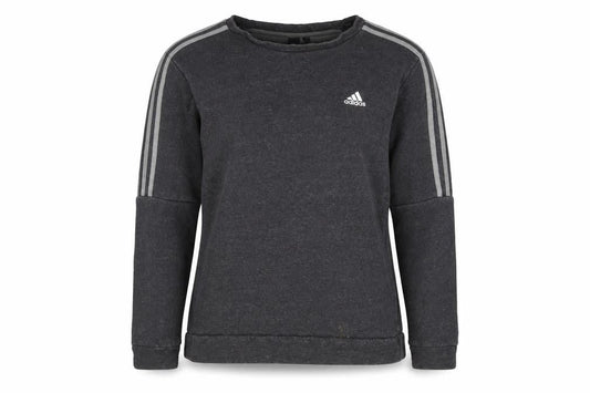 Front view of Adidas unisex black pullover sweatshirt m