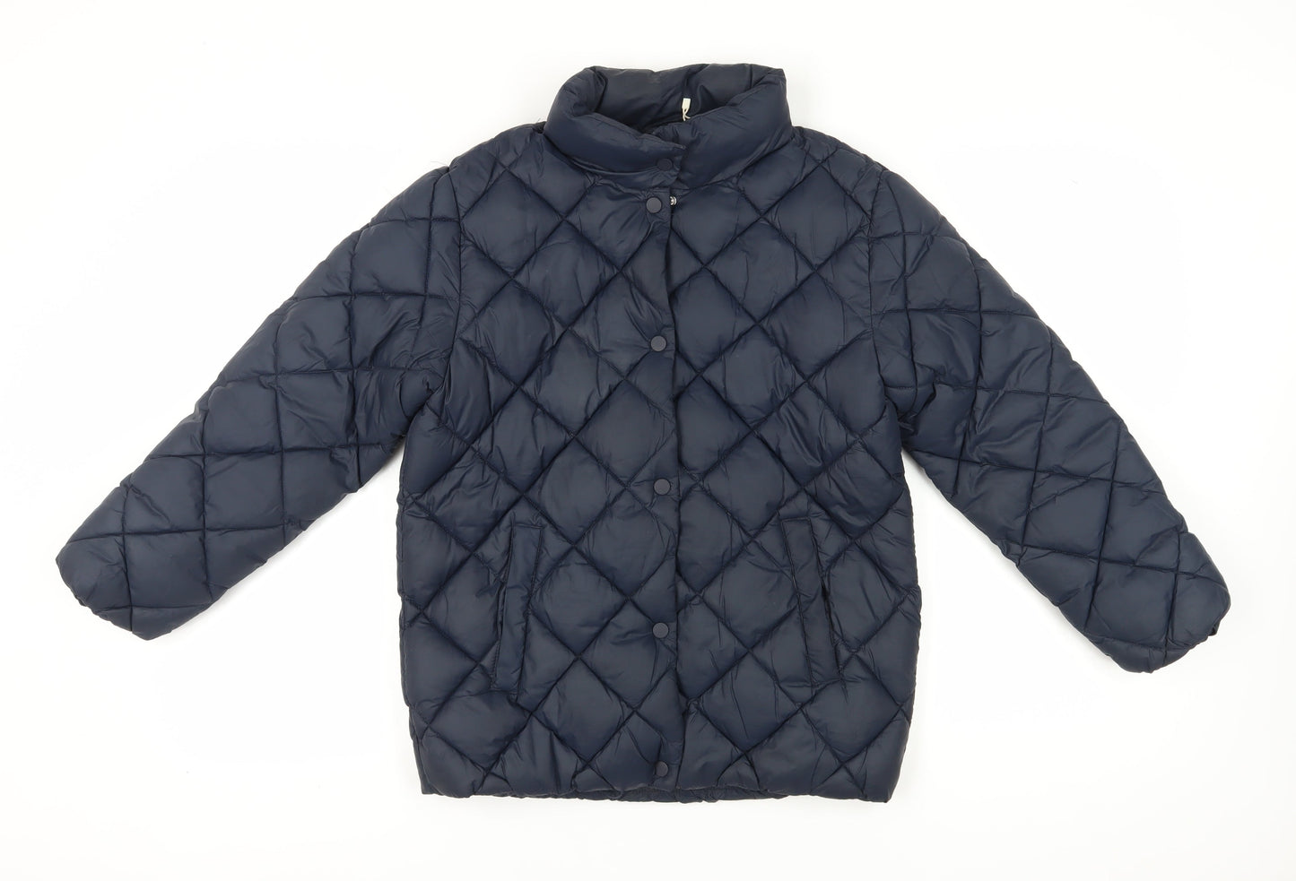 MNG Boys Blue Quilted Jacket 13-14 Years Lined Mid-Length