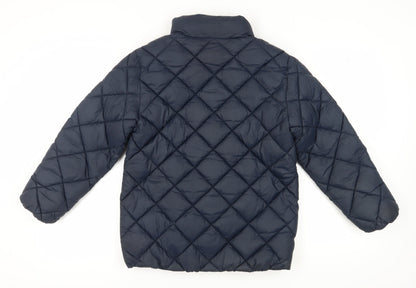 MNG Boys Blue Quilted Jacket 13-14 Years Lined Mid-Length