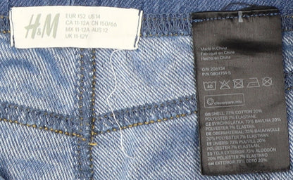 H&M Girls Blue Skinny Jeans, Size 11-12 Years, Stretch Denim