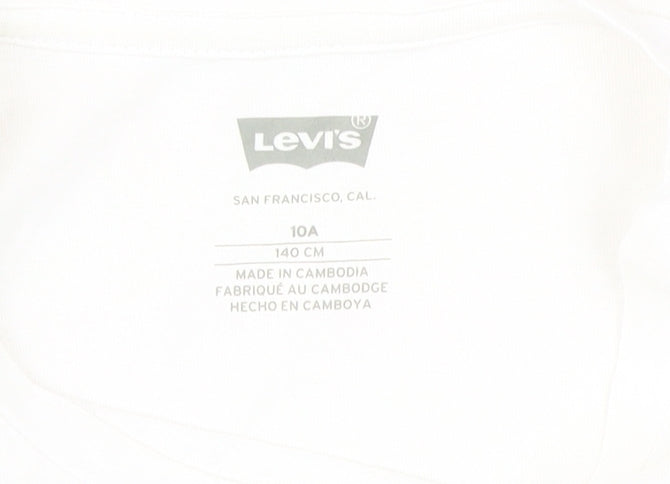 Levi's Girls White Graphic Print T-Shirt 10-11 Years