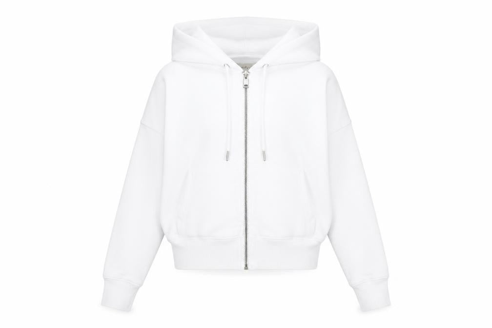 Womens UK Size XS Abercrombie & Fitch White Full Zip Hoodie