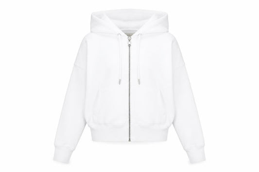 Womens UK Size XS Abercrombie & Fitch White Full Zip Hoodie