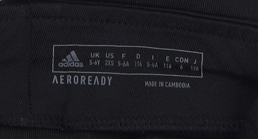Adidas Girls Black Leggings - Size 5-6 Years, Activewear