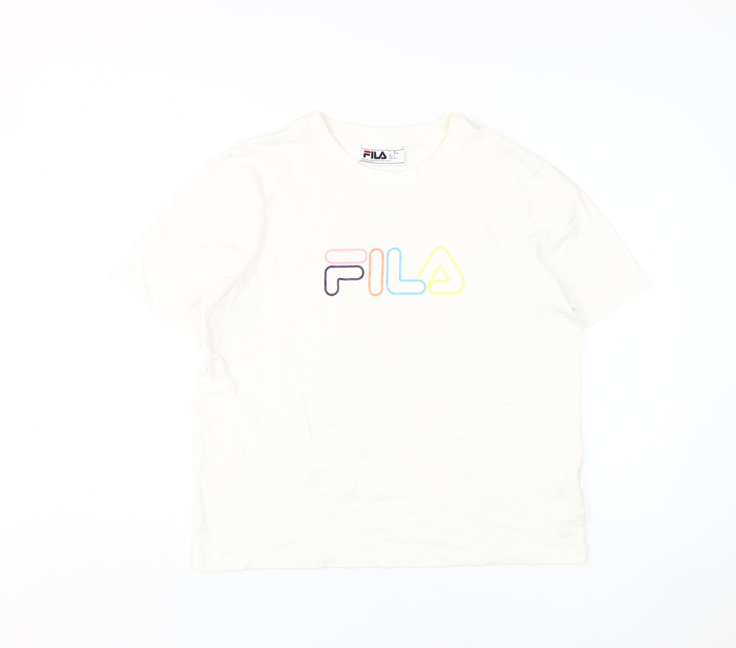 Womens UK Size L FILA White Basic T-Shirt