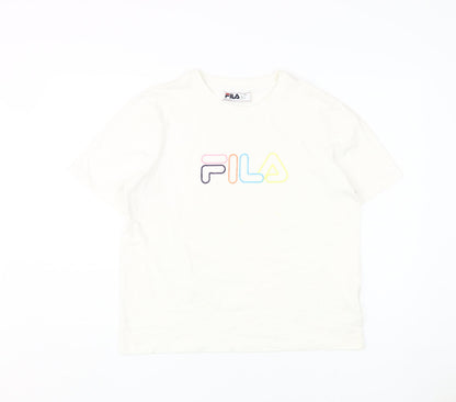 Womens UK Size L FILA White Basic T-Shirt